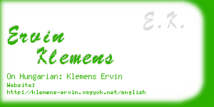 ervin klemens business card